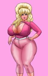 1girls actress age_progression big_hair bimbo blonde_hair bouffant_hair female female_only huge_breasts hyper_bimbo kelly_bundy married_with_children milf saturnxart simple_background solo solo_female teased_hair