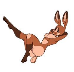 anthro big_breasts breasts female flat_colors lagomorph leporid mammal rabbit resting sketch smile sprawled