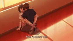 1boy against_wall animated brother brother_and_sister carrying classroom closed_eyes female gif incest kotone_shirakawa leg_lock moaning moaning_in_pleasure on_knees overflow_(series) school sister sportswear sunset window