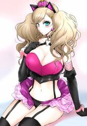 1girls alice_hiiragi ann_takamaki atlus blonde_hair blue_eyes bra breasts cleavage cosplay female female_only gloves goth goth_girl gothic_lolita huge_breasts human japanese kairiki lolita_fashion persona persona_5 sega solo solo_female