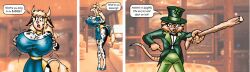 2000 anthro ass_expansion bovine breast_expansion comic cow_girl dialogue fuusenroba inflation leprechaun leprechaun_(series) rat tagme