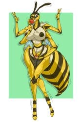 ass_expansion bimbofication body_modification breast_expansion female hair_loss huge_ass huge_breasts insect_abdomen insect_girl insect_humanoid insect_wings insects lip_expansion post_transformation simsmaster skin_color_change species_transformation thick_thighs thigh_expansion transformation wasp wasp_humanoid wasp_waist wide_hips