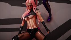 ai_shoujo animated catfight head_between_thighs honey_select knocked_out no_sound pink_hair purple_hair ryona submission tagme video wrestling