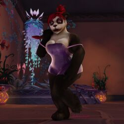 3d dress female furry panda pandaren tight_clothing warcraft world_of_warcraft