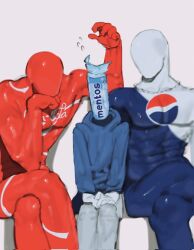 big_sub big_sub_small_dom big_sub_small_top coca-cola coke_man femboy femboy_on_male gay kogito male male_only mento mentos pepsi pepsiman sitting size_difference small_dom small_dom_big_sub twink