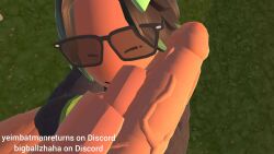 black_hair cock dick female glasses jerking jerking_off jerkingoff jerkingoff_another masturbation penis rec_room rec_room_avatar recroom recroom-nsfw wanking