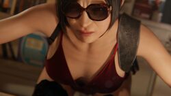 1girls 3d ada_wong ada_wong_(adriana) angry angry_face annoyed asian asian_female bending_over bent_over black_hair blender bob_cut brown_eyes bulgingsenpai capcom cleavage dress eye_contact female female_only glasses high_resolution highres looking_at_viewer mad nylons pov red_dress resident_evil resident_evil_2 resident_evil_2_remake short_hair solo stockings straps sunglasses thigh_highs tinted_eyewear