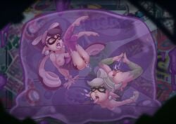 a5wagyu asphyxiation callie_(splatoon) drowning female gelatinous_cube marie_(splatoon) nintendo pale_skin slime splatoon underwater