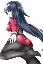 1girls ass big_ass breasts eye_contact female fully_clothed gloves hime_cut long_hair looking_at_viewer nintendo pantyhose pokemon pokemon_rgby red_eyes sabrina_(pokemon) sumida_kichi thick_ass thick_thighs thighs tight_clothing