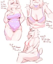 absurd_res anthro big_breasts breasts clothing female hi_res mature_female slightly_chubby solo strawberry_lynx teasing toriel undertale_(series) undressing