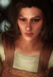 3d arcadia_(skyrim) brown_hair clothes lips nonstickypants skyrim the_elder_scrolls