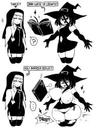 ... 1boy 1femboy 1girls ? ass_expansion bangs belly_button black_and_white black_hair blunt_bangs breast_expansion breasts closed_eyes confused_look confusion counter dizzyspells elbow_gloves eyes_closed female garter_straps gloves hair_between_eyes hourglass_expansion long_gloves long_hair midriff midriff_baring_shirt monochrome navel nun nun's_habit nun_outfit onomatopoeia panties sharp_teeth shocked shocked_expression short_hair side-tie_panties skindentation sparkles speech_bubble spell spell_backfire spell_gone_wrong spellbook spellcasting tearing_clothes thick_thighs thigh_expansion thighhighs tight_clothing wardrobe_malfunction white_hair witch witch_hat