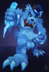 balls ballsack bear bear_tail blue_body blue_penis claws cock dick five_nights_at_freddy's five_nights_at_freddy's_ar fluffy fluffy_tail freddy_(fnaf) freddy_frostbear fur glowing_eyes hand_on_penis ice ice_body icicle male male_only nose nude paws penis penis_out solo solo_focus thick_balls thick_penis tophat ursine xnirox