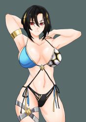 1girls alternate_costume bikini black_bikini black_hair black_swimsuit breasts cleavage female female_only fire_emblem fire_emblem_engage large_breasts looking_at_viewer nel_(fire_emblem) nintendo red_eyes sierra117renner solo swimsuit thighs