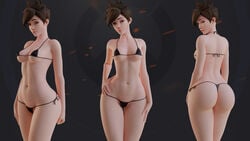 1girls 3d arhoangel ass big_ass bikini blender female female_only looking_at_viewer overwatch solo thick_thighs thong tracer wide_hips