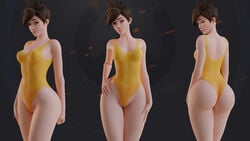 1girls 3d arhoangel ass big_ass blender female female_only looking_at_viewer one-piece_swimsuit overwatch solo swimsuit thick_thighs tracer wide_hips