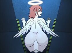 angel angel_devil_(chainsaw_man) angel_wings big_ass big_butt big_penis chainsaw_man condom femboy gay hayakawa_aki male_on_femboy patreon wings