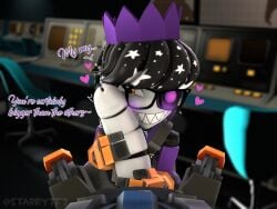 1boy 1boy1girl 1girls 3d 3d_model black_hair blush blush_lines breath_cloud crown dell_spencer dispenser_(team_fortress_2) english english_text glasses grabbing_penis hat heart hearts_around_head heavy_breathing large_penis lavender_(starrytf2) looking_at_penis mimi_sentry penis penis_on_face penis_out robot robot_boy robot_girl robot_humanoid robot_joints robotic_arm sentry_(team_fortress_2) sentry_turret smile smiling source_filmmaker starrytf2 steamy_breath team_fortress_2 tf2 twitter_username valve valve_(company) wearing_glasses