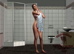 bathroom black-kat-3d-studio female solo towel