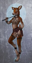 2020 5_fingers anthro breasts brown_body brown_fur caribou_(artist) clothed clothing digital_media_(artwork) female fingers fur hooves solo