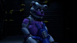 3d animated animatronic balls bear belly belly_expansion big_belly bunny five_nights_at_freddy's five_nights_at_freddy's:_sister_location funtime_freddy_(fnafsl) hand_on_head kiss kissing larger_male male male/male no_sound oral oral_sex penis puppet_bonnie_(fnafsl) rough rough_oral size_difference smaller_male smaller_penetrated stomach sucking sucking_penis thighs video vore vore_sex