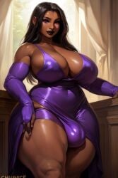 1futa 1girls ai_generated areola areola_bulge areolae areolae_bulge ass ball_bulge balls_bulge belly black_lips breasts breasts_bigger_than_head bulge cock_bulge crotch_bulge curly_hair dark-skinned_female dark-skinned_futanari dress female flaccid flaccid_penis futanari lips long_dress long_hair muscular muscular_arms navel nipple_bulge oc original original_character othersd penis_bulge purple_clothes purple_clothing purple_dress purple_eyes purple_robe robe sideboob small_belly solo solo_female solo_futa solo_futanari squished_breasts strong the_witch_(othersd) thick thick_ass thick_body thick_thighs thighs very_long_hair violet_dress wavy_hair witch