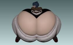 1girls 3d 3d_(artwork) 3d_model ass_cleavage blue_hair bottom_heavy butt_crack fat fat_ass gorillaz huge_ass hyper hyper_ass hyper_thighs lumo_draws massive_ass musician noodle_(gorillaz) squatting tagme