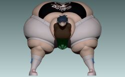 1girls 3d 3d_(artwork) 3d_model ass_cleavage big_breasts blue_hair bottom_heavy fat_ass gorillaz huge_ass huge_breasts huge_thighs hyper hyper_ass hyper_thighs lumo_draws massive_ass musician noodle_(gorillaz) tagme