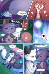 1boy 1boy1girl 1girls after_sex after_sex_cuddling anthro black_fur blinter_(pokemon_oc) blush blushing_female blushing_male comic_page crystal_(pokemon_oc) cumming_in_pussy cumming_while_penetrating dick female female_penetrated furry hand_holding heart impregnation love lovers male male_penetrating_female penetration penetration_from_behind penis pokemon pokemon_(species) sperm sperm_meets_ovum starletnexus starlight_nexus white_fur