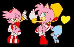 amy_rose ass bananagaari chao_(sonic) clothing drooling female footwear furry handwear heart_eyes sega sonic_(series) sonic_the_hedgehog_(series) thong thong_panties underwear weapon