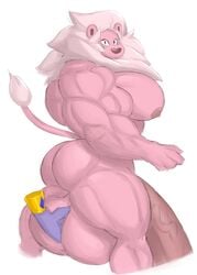 anthro ass balls biceps big_ass big_balls big_butt big_muscles big_pecs big_penis blush blushing cartoon_network feline feline_humanoid furry furry_only gay hips huge_balls huge_cock hyper hyper_balls hyper_genitalia hyper_muscle hyper_muscles hyper_penis lion lion_(steven_universe) male_only mane massive_balls muscle muscles muscular muscular_arms muscular_legs muscular_male muscular_male_only nipples pecs pectorals penis pink_fur steven_universe tail unknown_artist