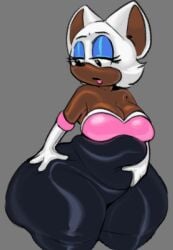 big_ass big_breasts bottom_heavy breasts bubble_butt chipchell dark-skinned_female dark_skin female huge_ass rouge_the_bat sonic_(series) thick_thighs wide_hips