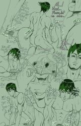 athletic_male bilberrybear completely_nude_female completely_nude_male dialogue diamond_is_unbreakable dominant_male domination earrings edging faceless_female female_pov female_self_insert finger_fuck green_eyes green_hair headband headband_only jojo's_bizarre_adventure male/female male_focus male_penetrating_female missionary_position orgasm_control orgasm_denial pubic_hair rohan_kishibe self_upload straight submissive_female text thus_spoke_kishibe_rohan y/n