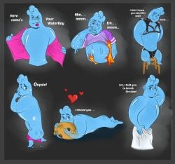 bath bdsm_harness bdsm_outfit chair condom disney elemental_(pixar) elemental_creature elemental_humanoid embarrassed ember_lumen funny nervous nude pinkybunn's pinkybunns pixar thirst_trap wade_ripple water