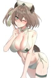 bikini brown_hair green_eyes nimi_nightmare nurse tapir_ears underwear