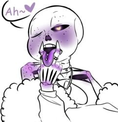 2d blush choker collar fluffy_hood freckles_on_face freckles_on_shoulders heart-shaped_pupil humanoid necklace sans sans_au skeleton slimeybonez tagme text_bubble tongue_between_fingers tongue_out tongue_piercing underlust underlust_sans undertale_(series) undertale_au