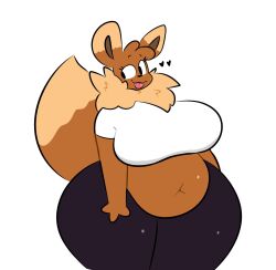 big_breasts breasts eevee female pickles_(swallowpancakes) pokemon pokemon_(species) swallowpancakes thick_thighs white_background wide_hips