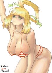 1girls anisa_(skarpworld) big_breasts breasts duffmox fanart gerph green_eyes light-skinned_female light_skin oc skarp_world thick_thighs thighs yellow_hair