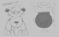 16:10 2020 3_toes 4_fingers absurd_res after_vore against_wall ambiguous_gender ambiguous_prey amper anthro anthro_pred arm_support audino balls barefoot belly big_balls big_belly big_ears big_penis biped blush chubby_male close-up dialogue english_text fan_character fingers flaccid floppy_ears foreskin front_view genitals grey_background grey_text greyscale guts hair hair_over_eye half-closed_eyes half-erect hi_res huge_balls humanoid_genitalia humanoid_penis internal intestinal_bulge intestines invisible_wall larger_anthro larger_male larger_pred looking_pleasured looking_up lung macro male male_pred micro monochrome motion_lines multiple_scenes narrowed_eyes nintendo one_eye_closed one_eye_obstructed oral_vore organs partially_retracted_foreskin paws penis pokémon_(species) pokemon satisfied short_hair simple_background size_difference sketch slightly_chubby smaller_ambiguous smile soft_vore solo standing stomach stomach_bulge stomach_bulging struggling text thick_penis throbbing throbbing_penis toes uncut unwilling_vore vein veiny_penis video_games vore widescreen