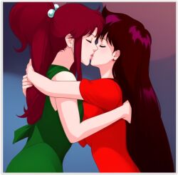 2girls ai_generated girl_on_girl kissing lesbian_couple lesbian_kiss lovers makoto_kino rei_hino sailor_jupiter sailor_mars yuri yuri yuri