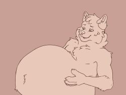 4:3 animated anthro anthro_pred belly big_belly body_outline canid canine canis digestion footprint frame_by_frame hi_res huge_belly hyper hyper_belly larger_prey mammal nereidamare pawprint prey_outline sherlock_davis short_playtime simple_background solo stomach_bulge struggling struggling_prey vore