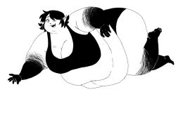 ass avery_(niftytoast) bbw belly big_belly fat_rolls female niftytoast oc original_character tank_top thighs vampire