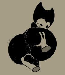 adumbkobold anthro anthro_only anus balls bendy bendy_and_the_ink_machine bendy_the_dancing_demon big_ass big_butt fat_ass fat_butt gay holding_balls horns huge_ass huge_butt joey_drew_studios looking_at_viewer looking_back male_only malesub spread_anus sweaty_ass sweaty_butt