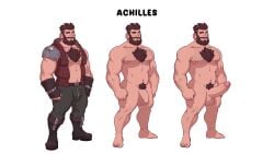 abs achilles_(surviving_purge) animasanimus balls bara beard biceps big_balls big_penis erection grizzlygamerdev male male_nipples male_only manly muscular_male nipples nude pecs penis surviving_purge_(grizzlygamerdev) vliir