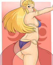 1girls 4:5 ass belly_dancer belly_dancer_outfit blonde_hair blue_eyes blush breath_of_the_wild bubble_butt dancer dancer_outfit dancing deviantart embarrassed embarrassed_dancing enslaved_royal femsub harem_girl harem_outfit hylian large_breasts loincloth long_hair nintendo princess_zelda rear_view royalty sad sex_slave slave slave_bikini slave_leia_(cosplay) slave_outfit slavegirl solo submissive_female the_legend_of_zelda voluptuous voluptuous_female zelda_(breath_of_the_wild) zeromomentai