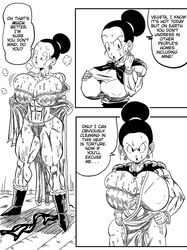 big_ass big_breasts big_butt bra chichi comic comic_cover comic_page comic_panel comic_strip doompypomp dragon_ball greyscale hyper_ass hyper_breasts hyper_muscles line_art milf monochrome monochrome_background mother no_color speech_bubble sweat sweating sweaty thick thick_ass thick_thighs thighs thong vegeta