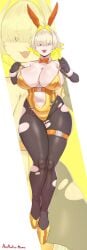 1female 1girls absurdres aestheticc-meme big_breasts blonde_hair breasts bunny_ears bunny_girl elegg_(nikke) female goddess_of_victory:_nikke light-skinned_female navel short_hair