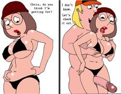 big_breasts big_sister bikini brother_and_sister chris_griffin chubby chubby_male family_guy fat_man incest little_brother meg_griffin older_sister sbb thigh_sex younger_brother