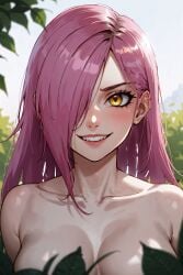 ai_generated breasts evil_smile girl hidden hispanic_virtual_youtuber juninholara21 long_hair neneefthy nude pink_hair virtual_youtuber vtuber yellow_eyes