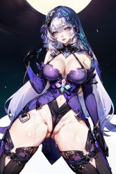 1girls ai_generated black_swan_(honkai:_star_rail) cameltoe curvaceous curvy dripping dripping_pussy gigantic_breasts honkai:_star_rail huge_breasts large_breasts mizaraiart partially_visible_vulva pussy_juice pussy_juice_drip pussy_juice_trail solo spread_legs stable_diffusion tagme thick_thighs voluptuous wedgie wet wet_pussy wide_hips